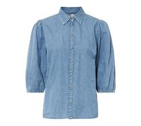 Jeansbluse mit Puffärmeln aus Bio-Baumwolle 36