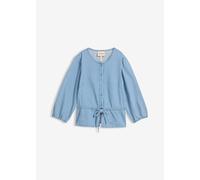 Jeansbluse mit Puffärmeln, Baumwolle 54