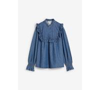 Jeansbluse mit Rüschen 42