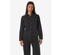 Jeansbluse NOISY MAY "NMNEW SIGNE L/S DENIM SHIRT VI001BL NOOS", Damen, Gr. S, schwarz (schwarz denim), Denim/Jeans, Obermaterial: 100% Baumwolle, unifarben, hüftlang, Blusen Jeansbluse (23014929-S) s