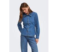 Jeansbluse ONLY "ONLUNA FITTED SHIRT DNM", Damen, Gr. S, blau (medium blau denim), Denim/Jeans, Obermaterial: 100% Baumwolle, unifarben, normal, Blusen Jeansbluse, Baumwolle, Denim (77160917-S) medium