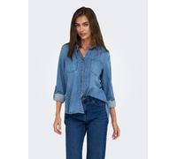 ONLY Damen Onlyasmin Shirt L/S DNM AKM Noos, Medium Blue Denim, L