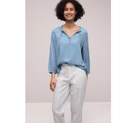 Jeansbluse STREET ONE, Damen, Gr. 34, blau (light blau soft wash), Jeans, 100% Lyocell, unifarben, klassisch normal, Rundhals, Bündchen, Blusen Jeansbluse, in Denim-Optik (37501520-34) light blau soft