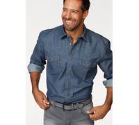 Jeanshemd ARIZONA, Herren, Gr. 37/38 (S), N-Gr, blau (blau stone), Jeans, Obermaterial: 100% Baumwolle, unifarben, Basic, normal, mit Knöpfen, Hemden Jeanshemd, Western Stil (585021-37) blau stone