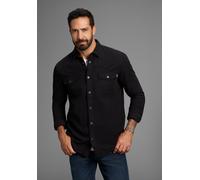 Jeanshemd ARIZONA, Herren, Gr. 37/38 (S), N-Gr, schwarz (schwarz washed), Jeans, Obermaterial: 100% Baumwolle, unifarben, Basic, normal, mit Knöpfen, Hemden Jeanshemd, Western Stil, Topseller (1127785