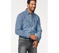 Jeanshemd ARIZONA, Herren, Gr. 45/46 (XXL), N-Gr, blau (bleached), Jeans, Obermaterial: 100% Baumwolle, unifarben, Basic, normal, mit Knöpfen, Hemden Jeanshemd, Western Stil, Topseller (585028-45)