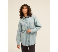 Jeanshemd BILLABONG "DOWN THE COAST", Damen, Gr. L, N-Gr, washed blau, Obermaterial: 100% Baumwolle, Hemden Jeanshemd, mit sportlichem Charakter, geradliniger Schnitt, aus Baumwolle (75593530-L) washe