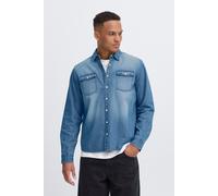 Jeanshemd BLEND "BHDARGO", Herren, Gr. S, US-Größen, denim middle blau, Denim/Jeans, 100% Baumwolle, unifarben, Basic, Basic normal, ohne Ausschnitt, mit Knopf, Hemden Jeanshemd, Modernes Langarmhemd 