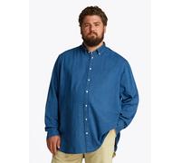 Jeanshemd "BT-CHAMBRAY SHIRT-B", Herren, Gr. 4XL, N-Gr, blau (light blau chambray), Denim/Jeans, Obermaterial: 100% Baumwolle, TOMMY HILFIGER BIG & TALL, unifarben, figurbetont, mit Knöpfen,Ärmel mit 