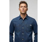 Jeanshemd CALVIN KLEIN JEANS "90S HORIZON OVERSHIRT", Herren, Gr. XXL, N-Gr, horizon, Denim/Jeans, Obermaterial: 100% Baumwolle, unifarben, regular fit normal, Rundhals, eingesetzt Manschette, Hemden