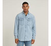 Jeanshemd G-STAR "Dakota Slim", Herren, Gr. XXL, N-Gr, blau (sun faded blau mist), Denim/Jeans, Obermaterial: 100% Baumwolle, unifarben, slim fit, mit Druckknöpfen,mit Schlitz, Hemden Jeanshemd (87212