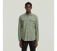 Jeanshemd G-STAR "Marine Slim", Herren, Gr. L, N-Gr, grün (lt orphus gd), Web, Obermaterial: 100% Baumwolle, slim fit, Hemden Jeanshemd, mit Pattentaschen (20038933-L) lt orphus gd