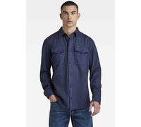 Jeanshemd G-STAR "Marine Slim", Herren, Gr. XXL, N-Gr, blau (sartho blau gd), Web, Obermaterial: 100% Baumwolle, unifarben, slim fit, Hemden Jeanshemd, mit Pattentaschen (63804452-XXL)