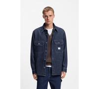 HUGO Oversized Hemd aus blauem Denim - Style Ebolt, 50556349 Dunkelblau XXL