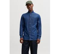 Jeanshemd JACK & JONES "JJEBROOK JJOXFORD SHIRT AKM 990 NOOS", Herren, Gr. XL, N-Gr, blau denim pack:mid blau, Denim/Jeans, Obermaterial: 100% Baumwolle, unifarben, normal, Hemden Jeanshemd (14346544-