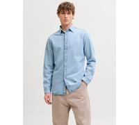 Jeanshemd JACK & JONES "JJESTANLEY JJSHIRT AT 021 NOOS", Herren, Gr. XL, N-Gr, blau denim pack:light blau, Denim/Jeans, Obermaterial: 100% Baumwolle, Abriebeffekte, normal normal, ohne Ausschnitt, Ärm