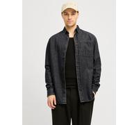 Jeanshemd JACK & JONES "JJICREEK JJSHIRT L/S AKM 596 NOOS", Herren, Gr. L, N-Gr, blau (schwarz denim), Web, Obermaterial: 100% Baumwolle, unifarben, comfort fit, Hemden Jeanshemd (70035106-L) schwarz 