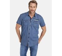 Jeanshemd JAN VANDERSTORM "Jeanshemd LORENSIUS", Herren, Gr. 7XL, blau, Obermaterial: 100% Baumwolle CO., unifarben, casual, comfort fit normal, Kurzarm, Hemden (31652131-7XL) blau