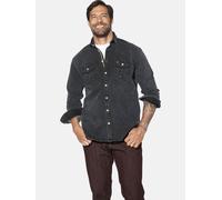 Jeanshemd JAN VANDERSTORM "Jeanshemd OLAVIK", Herren, Gr. 6XL, weit, schwarz, Obermaterial: 70% Baumwolle CO. 28% Polyester COOLMAX PES(Coolmax). 2% Elasthan EL., Hemden Jeanshemd (86837129-6XL) schwa