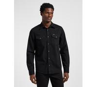 Lee Jeans Langarmhemd Regular Western – Herren, Regular Fit, 100% Baumwolle, Schwarz, Gr. L