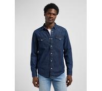 Jeanshemd LEE "REGULAR WESTERN", Herren, Gr. XXL, N-Gr, blau (rinse), Denim/Jeans, Obermaterial: 100% Baumwolle, casual, regular fit, Langarm, Hemden (63653617-XXL) rinse