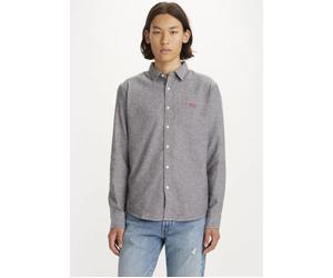 Jeanshemd LEVI'S "BATTERY HM SHIRT SLIM", Herren, Gr. S, N-Gr, schwarz (schwarz agate), Denim/Jeans, Obermaterial: 100% Baumwolle, slim fit, Hemden Jeanshemd, mit Logobadge (96285128-S) schwarz agate