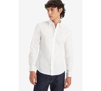 Jeanshemd LEVI'S "BATTERY HM SHIRT SLIM", Herren, Gr. S, N-Gr, weiß (hellweiß), Denim/Jeans, Obermaterial: 98% Baumwolle, 2% Elasthan, slim fit, Hemden Jeanshemd, mit Logobadge (12796919-S) hellweiß