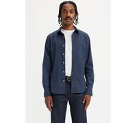 Jeanshemd LEVI'S "BATTERY HM SHIRT SLIM", Herren, Gr. XL, N-Gr, blau (naval academy), Denim/Jeans, Obermaterial: 98% Baumwolle, 2% Elasthan, unifarben, slim fit, Hemden Jeanshemd, mit Logobadge (91274