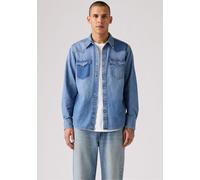 Jeanshemd LEVI'S, Herren, Gr. S, N-Gr, the vanisher, Denim/Jeans, Obermaterial: 100% Baumwolle, washed, normal hüftbedeckend, 2-Knopf-Manschette mit Druckknöpfen, Hemden Jeanshemd, mit Druckknopf- Ver