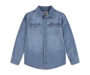 Jeanshemd LEVI'S KIDS, Jungen, Gr. 16 (176), N-Gr, grau (vintage stone), Denim/Jeans, Obermaterial: 100% Baumwolle, Hemden Jeanshemd, im Western-Style (49499911-16) vintage stone