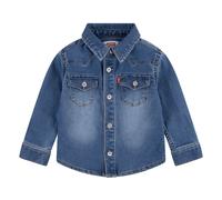 Jeanshemd LEVI'S KIDS "MY FIRST BARSTOW", Jungen, Gr. 9M74, N-Gr, blau (the big cheese no destruction), Denim/Jeans, Obermaterial: 100% Baumwolle, unifarben, normal, 1-Knopf-Manschette, Hemden Jeanshe