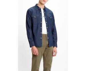 Jeanshemd LEVI'S "LE BARSTOW WESTERN STAND", Herren, Gr. XL, N-Gr, blau (dunkelblau), Web, Obermaterial: 100% Baumwolle, normal, Hemden Jeanshemd, mit Brusttaschen (78658917-XL) dunkelblau