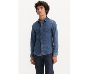 Jeanshemd LEVI'S "LS BATTERY HM SHIRT SLIM", Herren, Gr. S, N-Gr, blau (trinity medium wash), Denim/Jeans, Obermaterial: 78% Baumwolle, 22% Polyester, slim fit, Hemden Jeanshemd, aus pflegeleichtem Ba