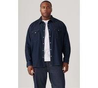 Jeanshemd LEVI'S PLUS, Herren, Gr. 5XL (76/78), N-Gr, rot (rot cast rinse taked), Denim/Jeans, Obermaterial: 100% Baumwolle, bequem hüftlang, 1-Knopf-Manschette, Hemden Jeanshemd, im Westernstyle (731