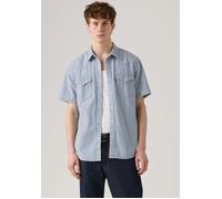 Jeanshemd LEVI'S "SS CLASSIC WESTERN", Herren, Gr. L, N-Gr, picadilly stripes, Web, Obermaterial: 100% Baumwolle, regular fit normal, ohne Ausschnitt, angesetztes Bündchen, Hemden Jeanshemd, mit Brust