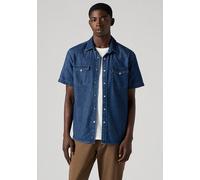 Jeanshemd LEVI'S "SS CLASSIC WESTERN", Herren, Gr. M, N-Gr, laurel schwarz wash, Web, Obermaterial: 100% Baumwolle, unifarben, regular fit normal, ohne Ausschnitt, angesetztes Bündchen, Hemden Jeanshe