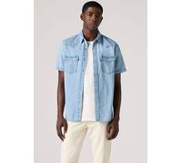 Jeanshemd LEVI'S "SS CLASSIC WESTERN", Herren, Gr. S, N-Gr, blau (franklin stone wash), Web, Obermaterial: 100% Baumwolle, unifarben, regular fit normal, ohne Ausschnitt, angesetztes Bündchen, Hemden