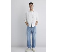 Jeanshemd MAVI "TED", Herren, Gr. XL, US-Größen, sanftes weiß denim, 100% Baumwolle, unifarben, eng normaler Saum, Hemden Jeanshemd, Classic Denim Shirt (91997447-XL) sanftes weiß denim