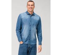 OLYMP Herren Freizeithemd Langarm Casual,Twill,059 Casual 22,01 Kent-Kragen,blau 15,L