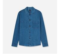Jeanshemd OLYMP "Casual", Herren, Gr. M, N-Gr, blau, Web, Obermaterial: 100% Baumwolle, regular fit, 1-Knopf-Manschette, Hemden Jeanshemd (98605905-M) blau