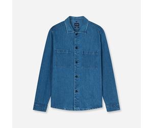 Jeanshemd OLYMP "Casual", Herren, Gr. M, N-Gr, blau, Web, Obermaterial: 100% Baumwolle, regular fit, 1-Knopf-Manschette, Hemden Jeanshemd (98605905-M) blau