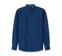 Jeanshemd OLYMP, Herren, Gr. M, N-Gr, blau, Denim/Jeans, Obermaterial: 100% Baumwolle, casual, regular fit, Langarm 1-Knopf-Manschette, Hemden, Langarmhemd, regular fit, Kentkragen (29758551-M) blau