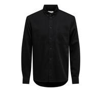 Jeanshemd ONLY & SONS "ONSORSON REGULAR YFM DNM SHIRT NOOS", Herren, Gr. S, N-Gr, schwarz denim, Web, Obermaterial: 100% Baumwolle, unifarben, regular fit normal, Hemden Jeanshemd (60978516-S) schwarz