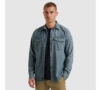 Jeanshemd PME LEGEND, Herren, Gr. 3XL, N-Gr, blau (denim blau), Web, Obermaterial: 100% Baumwolle, unifarben, regular fit normal, Manschette, Hemden Jeanshemd, mit Logo Stickerei (75114220-XXXL) denim