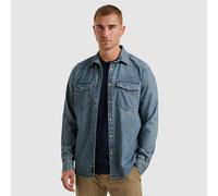 Jeanshemd PME LEGEND, Herren, Gr. 4XL, N-Gr, blau (denim blau), Web, Obermaterial: 100% Baumwolle, unifarben, regular fit normal, Manschette, Hemden Jeanshemd, mit Logo Stickerei (75114220-4XL) denim