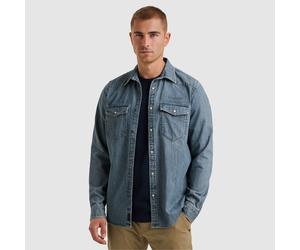 Jeanshemd PME LEGEND, Herren, Gr. 4XL, N-Gr, blau (denim blau), Web, Obermaterial: 100% Baumwolle, unifarben, regular fit normal, Manschette, Hemden Jeanshemd, mit Logo Stickerei (75114220-4XL) denim