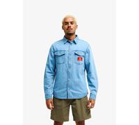 Jeanshemd QUIKSILVER "BM UPRISING SHIRT", Herren, Gr. L, N-Gr, stone indigo, Obermaterial: 100% Baumwolle, Hemden Jeanshemd, Jeanshemd, aus Baumwolle, in den Größen S bis XXL (52891565-L) stone indigo