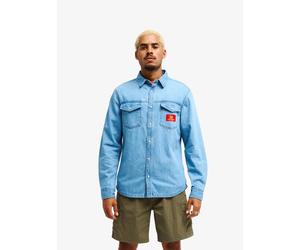 Jeanshemd QUIKSILVER "BM UPRISING SHIRT", Herren, Gr. S, N-Gr, stone indigo, Obermaterial: 100% Baumwolle, Hemden Jeanshemd, Jeanshemd, aus Baumwolle, in den Größen S bis XXL (52891565-S) stone indigo