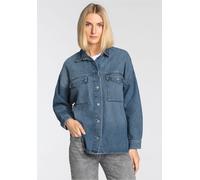 Jeanshemd ROXY "ACTOR STUDIO JK", Damen, Gr. S (36), N-Gr, blau (denim), Denim/Jeans, Obermaterial: 100% Baumwolle, Manschette mit Druckknopf, Hemden Jeanshemd (95514154-S) denim