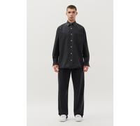 Jeanshemd STUDIO SEIDENSTICKER "Studio", Herren, Gr. XS ( 35-36), normale Ärmellängen, schwarz, 100% Baumwolle, unifarben, oversize, 2-Knopf-Manschette, Hemden Jeanshemd, Oversized Langarm Kentkragen